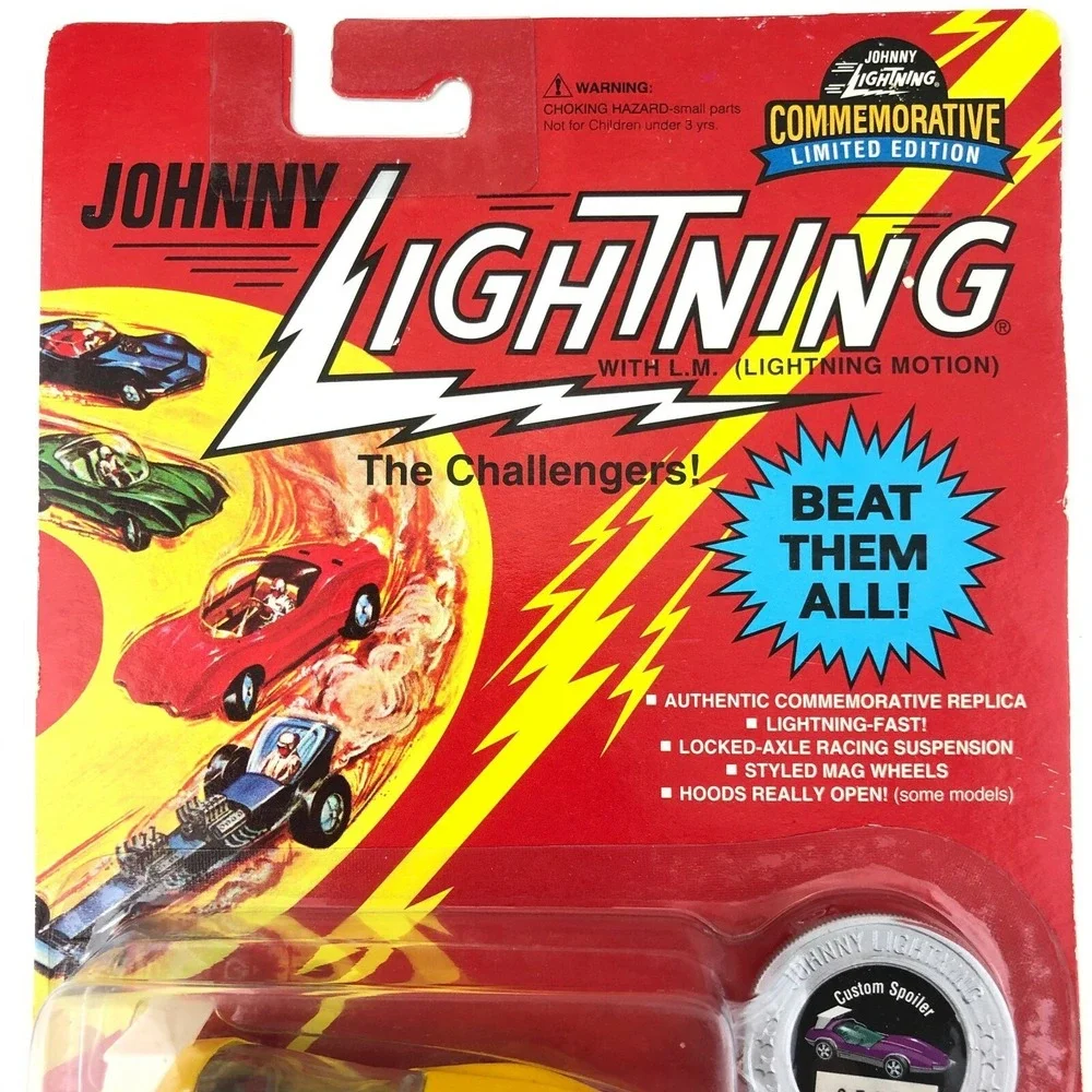 Johnny Lightning Commemorative Custom‎ Spoiler Car Yellow Diecast 1/64 Scale
